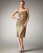 Tibi Petali Sequined Strapless Dress - Lyst