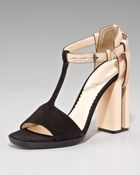 Reed Krakoff Slotted-heel T-strap Sandal - Lyst