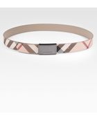 Burberry Betsy Check Belt - Lyst