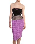 Nina Ricci Mesh Top Blended Tweed Dress - Lyst