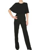 Valentino Caped Stretch Viscose Cady Jumpsuit - Lyst