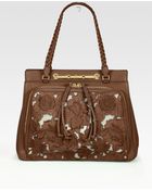 Valentino Demetra Leather & Mesh Top-Handle Bag - Lyst
