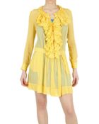 Beayukmui Silk Chiffon Ruffle Dress - Lyst