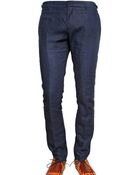 Burberry Prorsum 17cm Chambray Linen Skinny Fit Trousers - Lyst