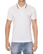 Dolce & Gabbana Contrasting Collar Cotton Pique Polo - Lyst