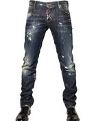 DSquared2 19cm Painted Denim Slim Fit Jeans - Lyst