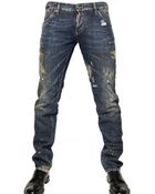 DSquared² 19cm Painted Denim Slim Fit Jeans - Lyst