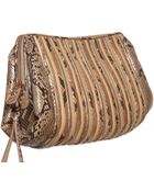 Ferragamo Bianca Python & Metallic Lizard Skin Clu - Lyst
