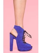 Nasty Gal Corset Suede Platform - Cobalt - Lyst