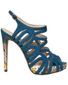 Alexandre Birman 120mm Suede & Python Cutout Sandals - Lyst
