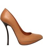 Lanvin 130mm Virgule Leather Pointy Pumps - Lyst