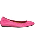 Lanvin 10Mm Leather Ballerina Flats - Lyst