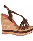 Paloma Barceló 120mm Woven Suede Sandal Wedges - Lyst