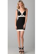 Hervé Léger Two Tone Ilia Dress - Lyst
