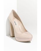 Miu Miu Flare Heel Pump - Lyst