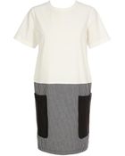 Proenza Schouler Cotton Shift Dress with Leather Pockets - Lyst