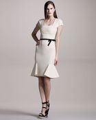 Roland Mouret Annabelle Crepe Dress, Cream - Lyst