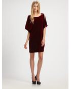 Aidan Mattox Batwing Sleeve Velvet Dress - Lyst