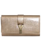 Saint Laurent Chyc Large Shiny Clutch - Lyst