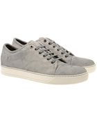 Lanvin Scale Effect Leather Trainers - Lyst