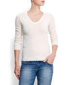 Mango Vneck Jumper - Lyst