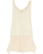 Miu Miu Cotton-jersey and Silk Crepe De Chine Dress - Lyst