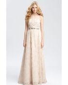 Adrianna Papell Strapless Soutache Gown - Lyst