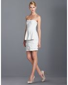 BCBGMAXAZRIA Annika Tiered Strapless Dress - Lyst