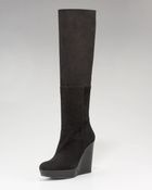 Stuart Weitzman Suede Wedge Boot - Lyst