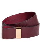 Maje Aubergine Leather Belt - Lyst