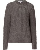 Paul & Joe Sister Brown Cable Knit Crew Neck Pullover - Lyst
