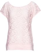 Mango Lace T-shirt - Lyst