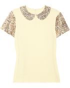 By Malene Birger Ilyas Sequined Crepe Top - Lyst
