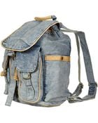 Topshop Blue Acid Wash Backpack - Lyst