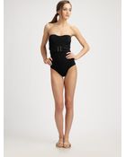 Spanx One-piece Belted Swimsuit - Lyst