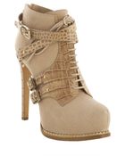 Dior Dune Leather Guetre Croc Print Ankle Booties - Lyst