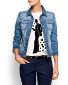Mango Distressed Effect Denim Jacket - Lyst