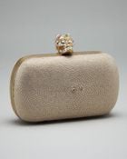 Alexander McQueen Pearl & Stingray Skull Box Clutch - Lyst