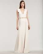 Eastland Stretch Crepe Cap-sleeve Gown - Lyst