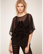 ASOS Collection Asos Top with Geo Flocking Print - Lyst