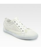 Dolce & Gabbana Net Leather Sneakers - Lyst
