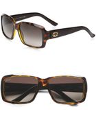 Gucci Petite Rectangular Plastic Sunglasses - Lyst