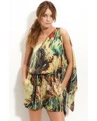 Robert Rodriguez One Shoulder Printed Silk Jumpsuit - Lyst