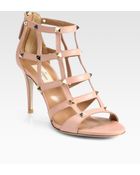 Valentino Studded Leather Cage Sandals - Lyst