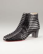 Christian Louboutin Leather Spike Bootie - Lyst