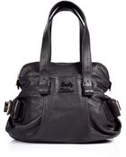 See By Chloé Black Embellished Leather Bowling Bag - Lyst