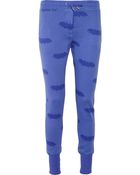 Zoe Karssen Bat-print Cotton-blend Fleece Track Pants - Lyst
