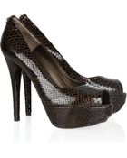 Stuart Weitzman Lizard-embossed Leather Pumps - Lyst