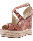 B Brian Atwood Snakeprint Chaintrim Espadrille - Lyst