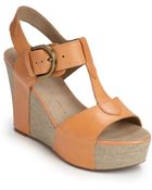 Franco Sarto Rose T-strap Wedge Sandal - Lyst